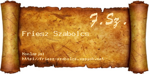 Friesz Szabolcs névjegykártya